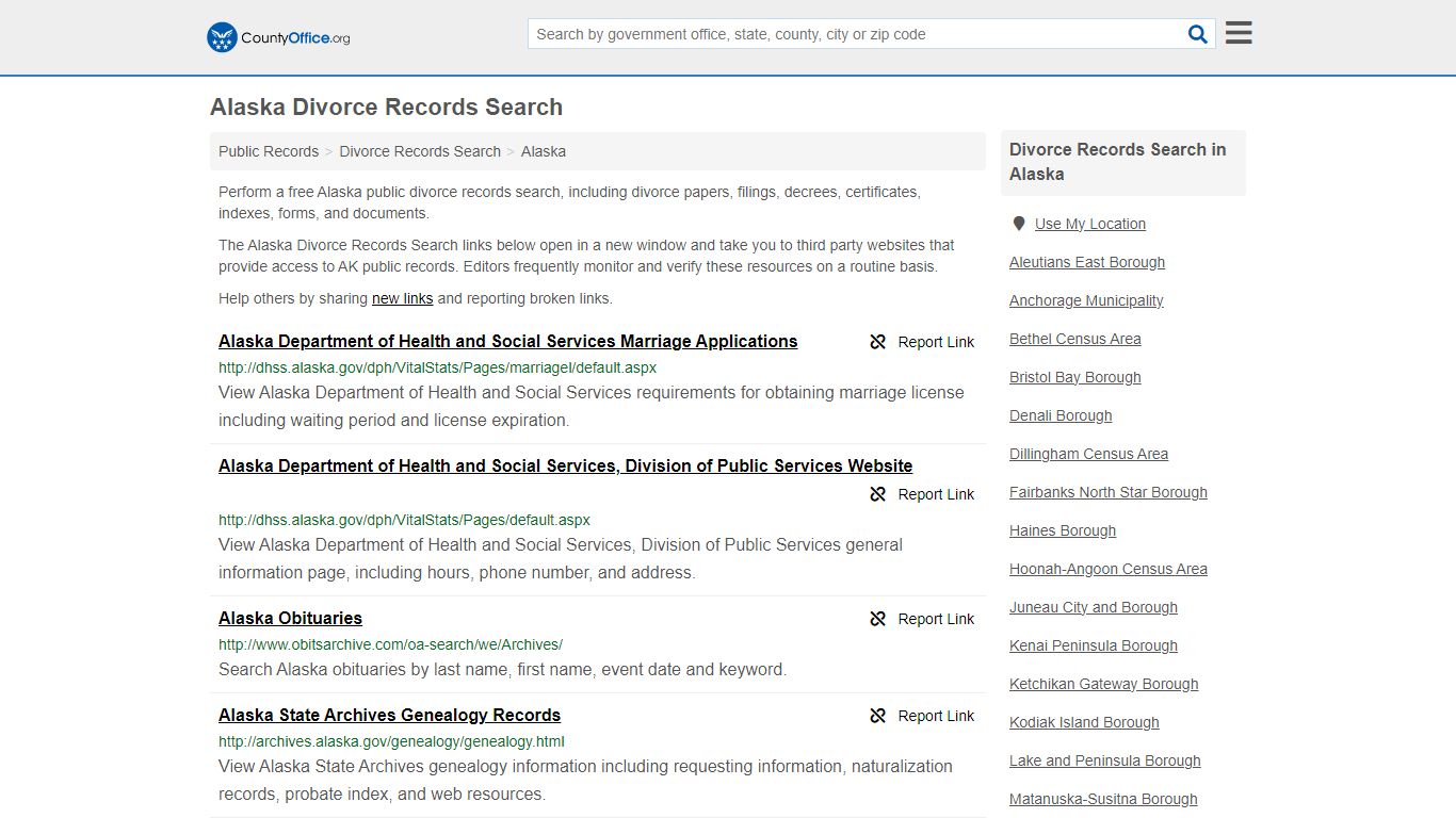 Divorce Records Search - Alaska (Divorce Certificates & Decrees)